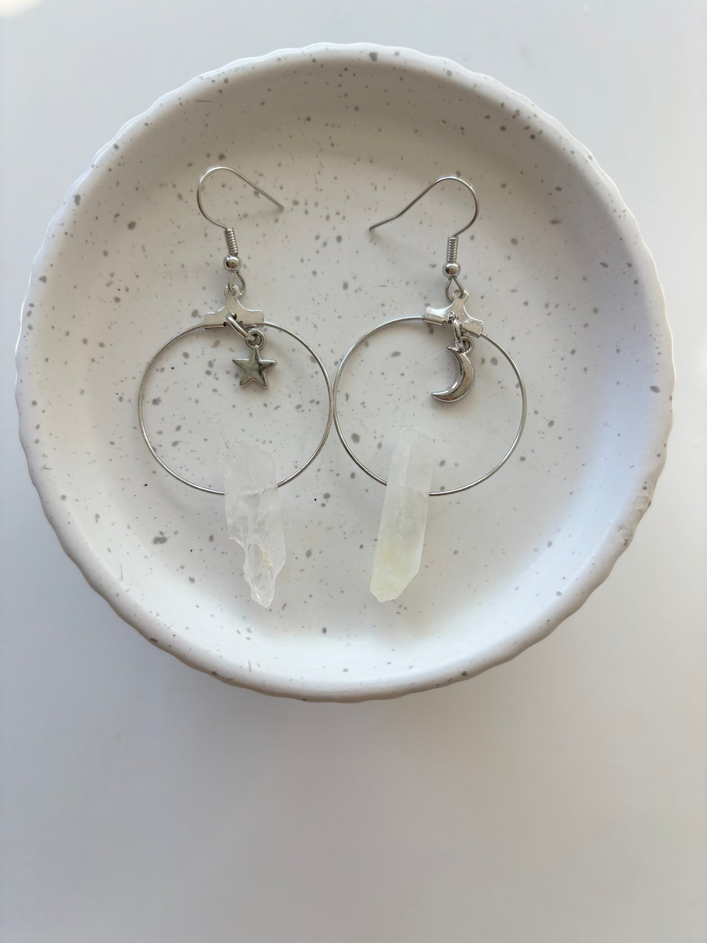 Clear quartz earrings