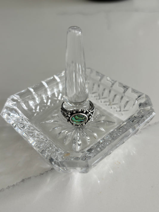 Vintage Sterling Silver Abalone Ring